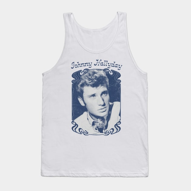 Johnny Hallyday // Retro Original Fan Artwork Design Tank Top by DankFutura